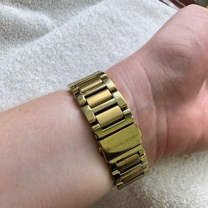 Michael Kors Accessories - MICHAEL KORS black and gold watch w/ crystal Michael Kors Accessories - MICHAEL KORS black and gold watch w/ crystal